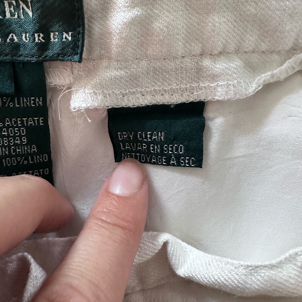 Ralph Lauren Elegant Cream Linen Shorts - Picture 2 of 13